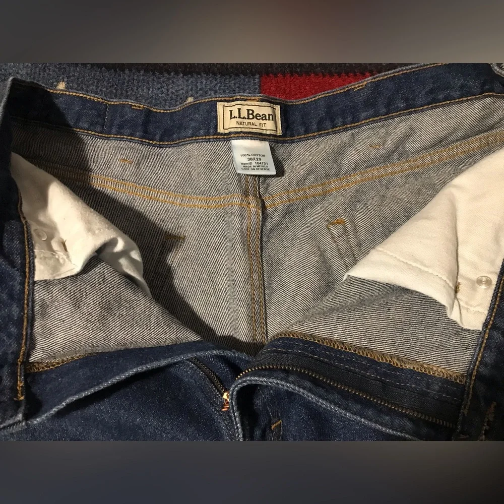 NWOT Vintage LL BEAN Natural Fit Denim Jeans 38x29 Work Outdoors Rlx Carhartt Ld